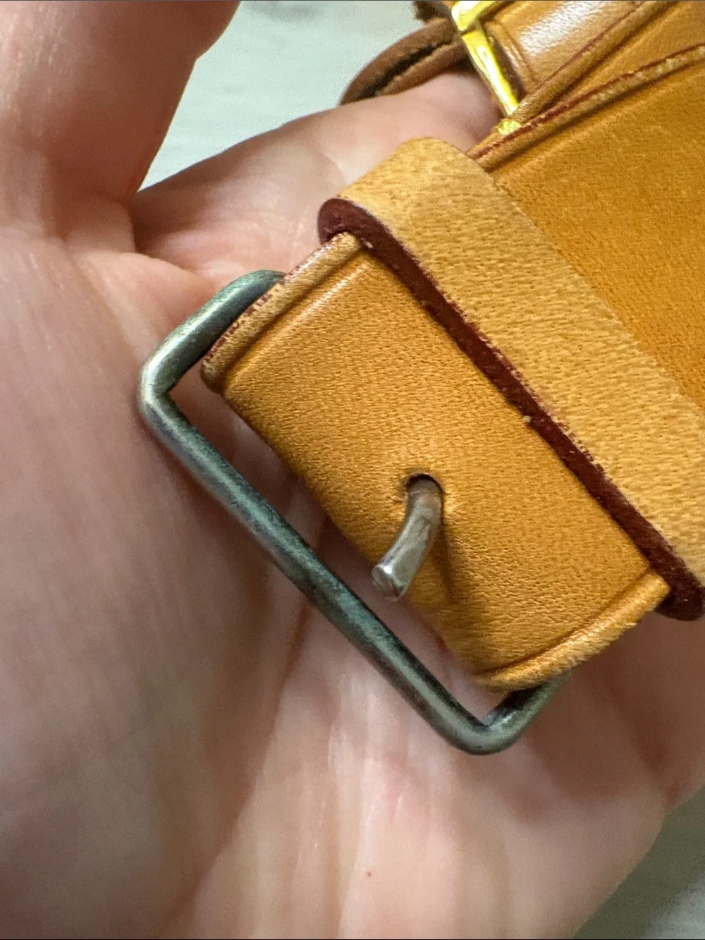 Louis‎ Vuitton Tan Leather Luggage Tag with Strap